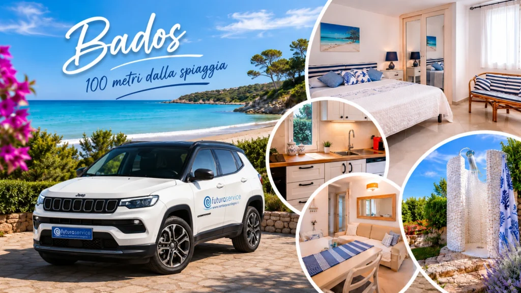 Auto a noleggio con appartamento vacanze vicino alla spiaggia di Bados